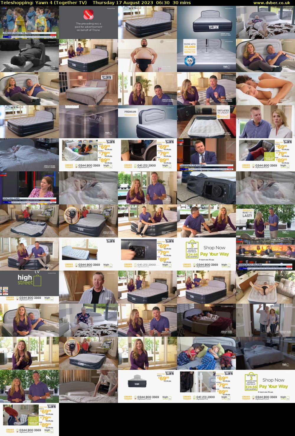 Teleshopping: Yawn 4 (Together TV) Thursday 17 August 2023 06:30 - 07:00