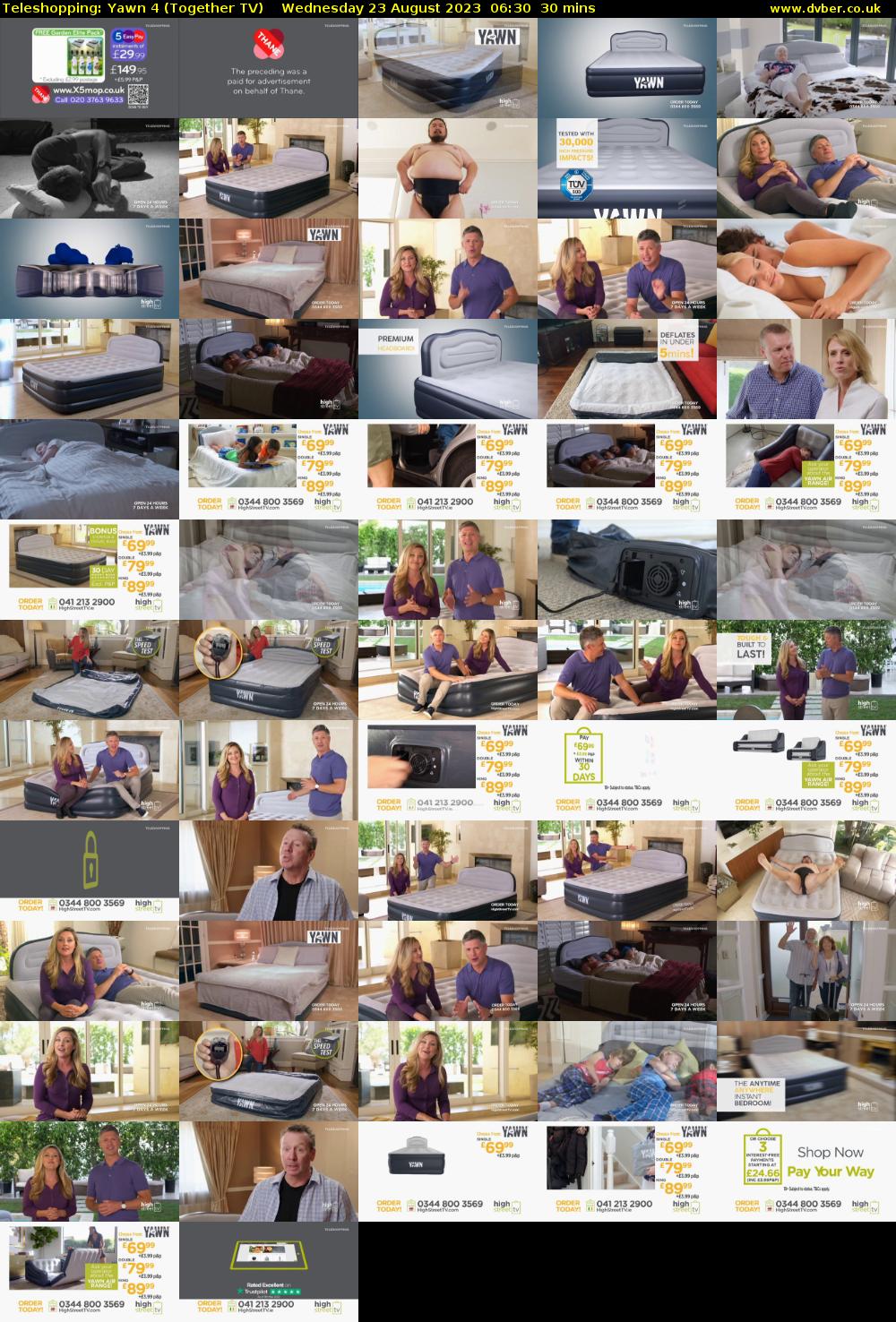 Teleshopping: Yawn 4 (Together TV) Wednesday 23 August 2023 06:30 - 07:00