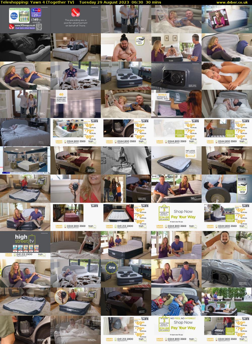 Teleshopping: Yawn 4 (Together TV) Tuesday 29 August 2023 06:30 - 07:00