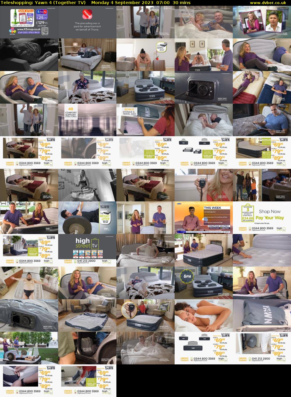 Teleshopping: Yawn 4 (Together TV) Monday 4 September 2023 07:00 - 07:30