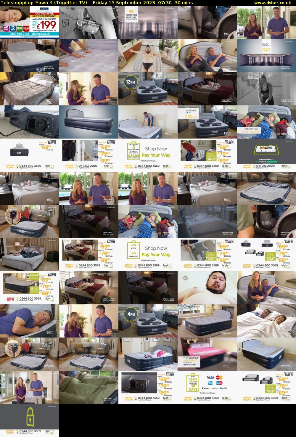 Teleshopping: Yawn 4 (Together TV) Friday 15 September 2023 07:30 - 08:00