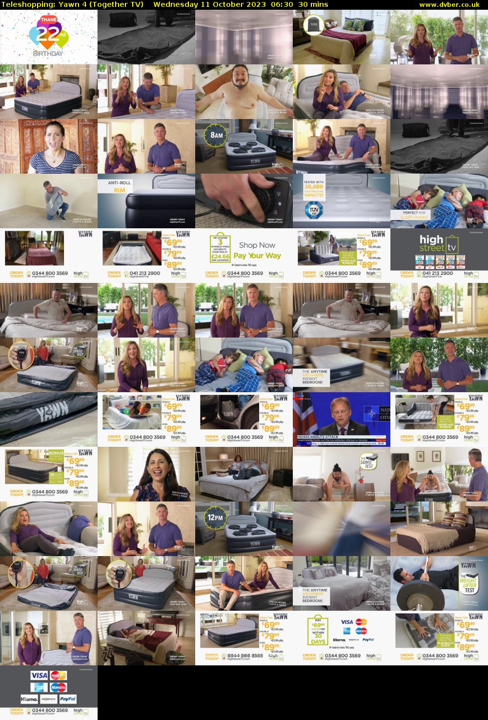 Teleshopping: Yawn 4 (Together TV) Wednesday 11 October 2023 06:30 - 07:00