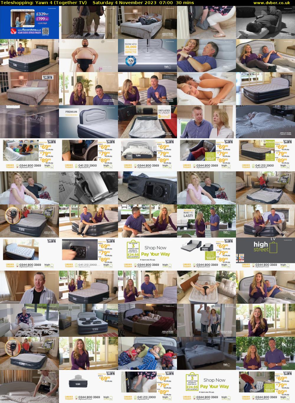 Teleshopping: Yawn 4 (Together TV) Saturday 4 November 2023 07:00 - 07:30