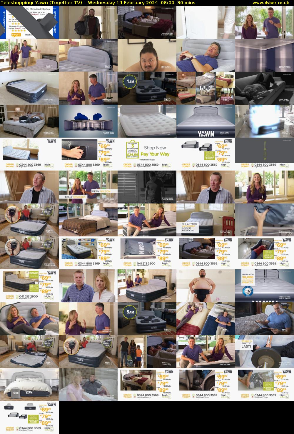 Teleshopping: Yawn (Together TV) Wednesday 14 February 2024 08:00 - 08:30