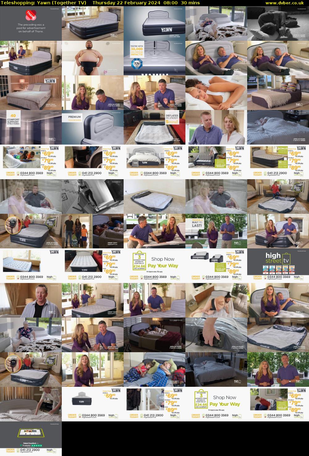 Teleshopping: Yawn (Together TV) Thursday 22 February 2024 08:00 - 08:30