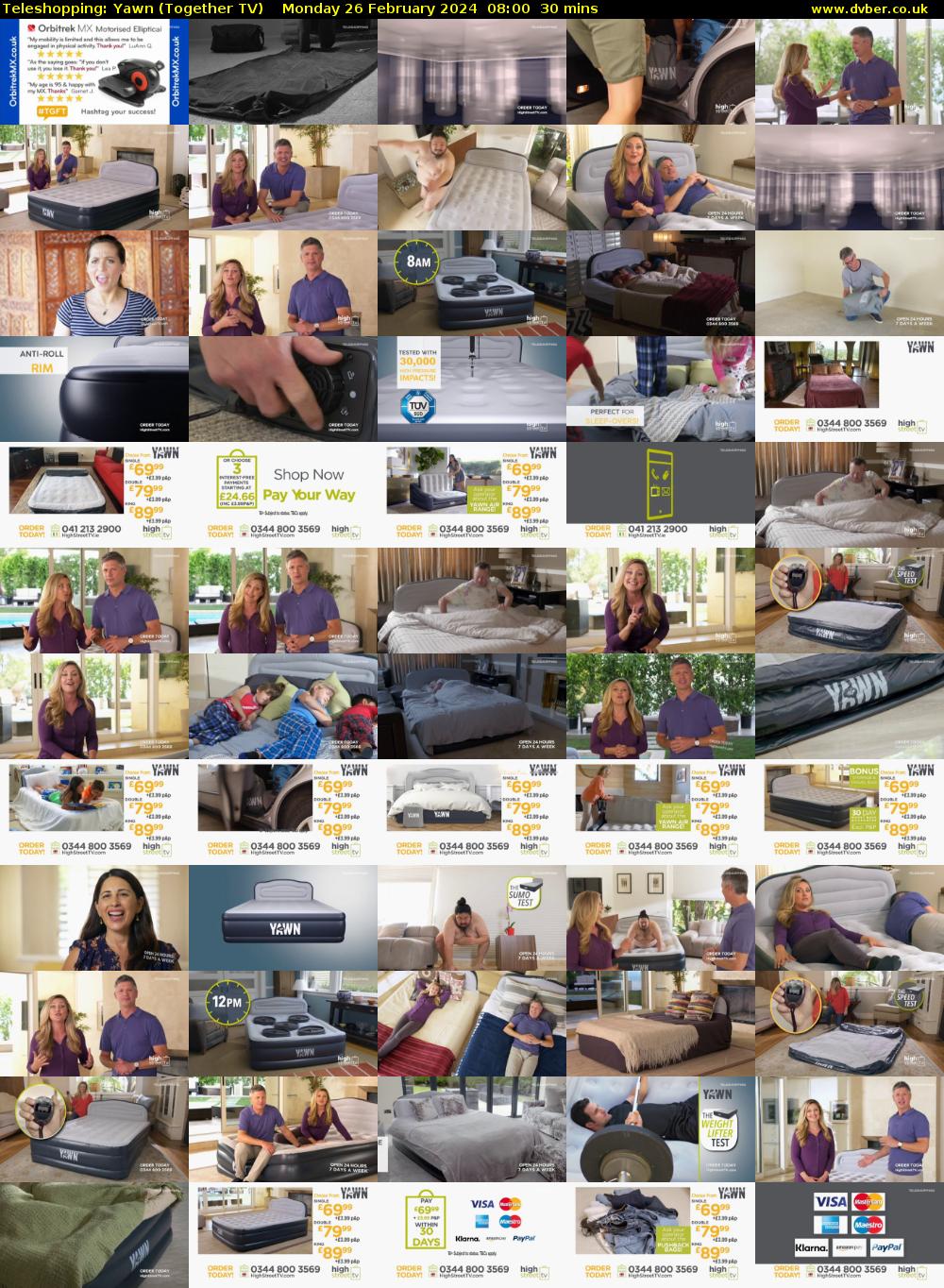 Teleshopping: Yawn (Together TV) Monday 26 February 2024 08:00 - 08:30