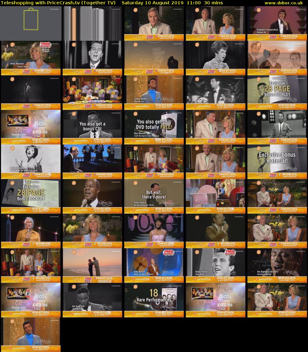 Teleshopping with PriceCrash.tv (Together TV) Saturday 10 August 2019 11:00 - 11:30