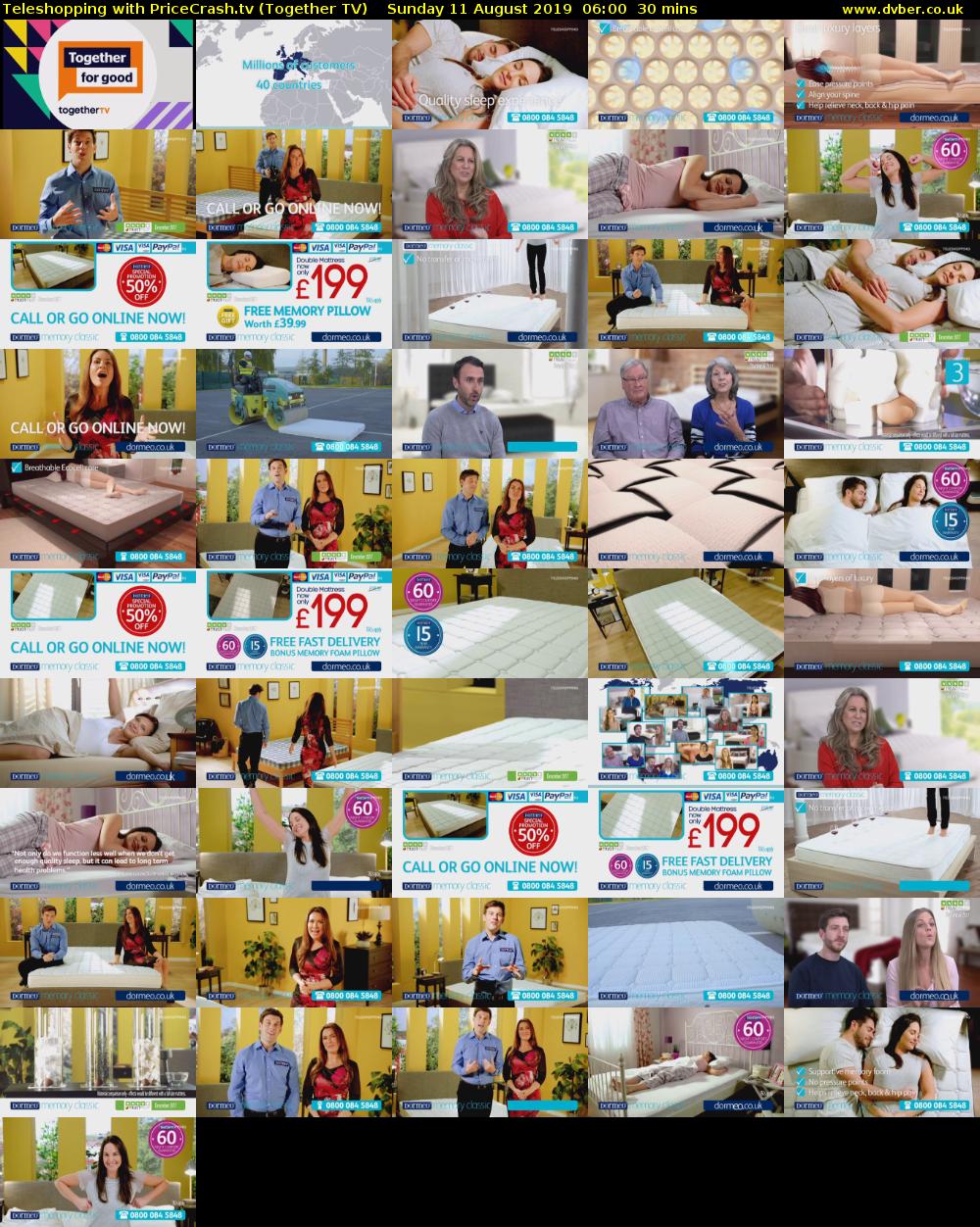 Teleshopping with PriceCrash.tv (Together TV) Sunday 11 August 2019 06:00 - 06:30