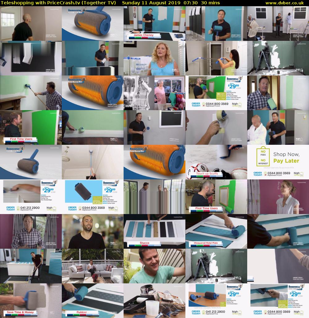 Teleshopping with PriceCrash.tv (Together TV) Sunday 11 August 2019 07:30 - 08:00