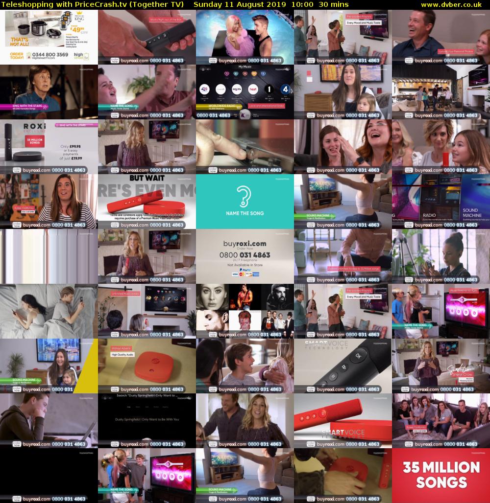 Teleshopping with PriceCrash.tv (Together TV) Sunday 11 August 2019 10:00 - 10:30