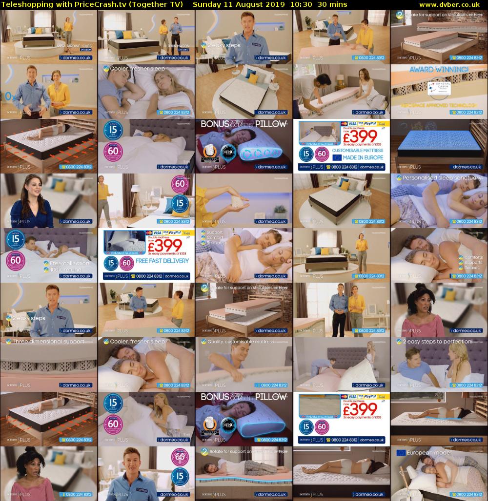 Teleshopping with PriceCrash.tv (Together TV) Sunday 11 August 2019 10:30 - 11:00