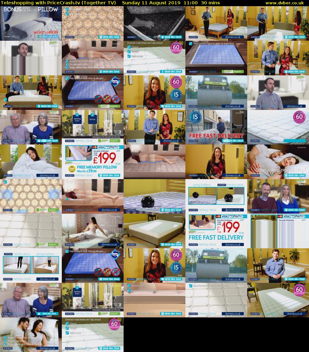 Teleshopping with PriceCrash.tv (Together TV) Sunday 11 August 2019 11:00 - 11:30