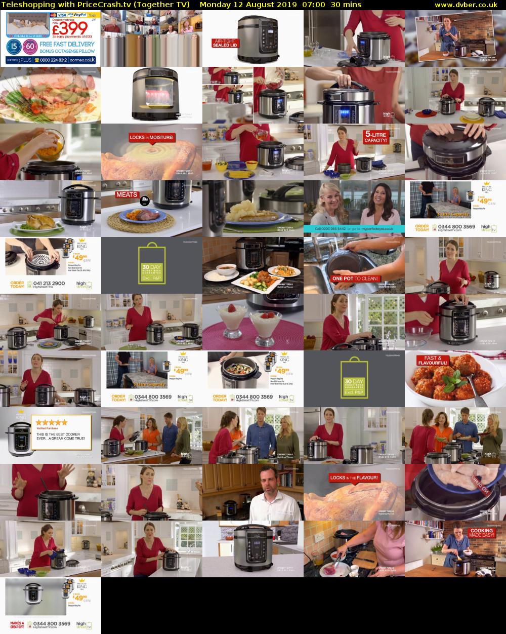 Teleshopping with PriceCrash.tv (Together TV) Monday 12 August 2019 07:00 - 07:30