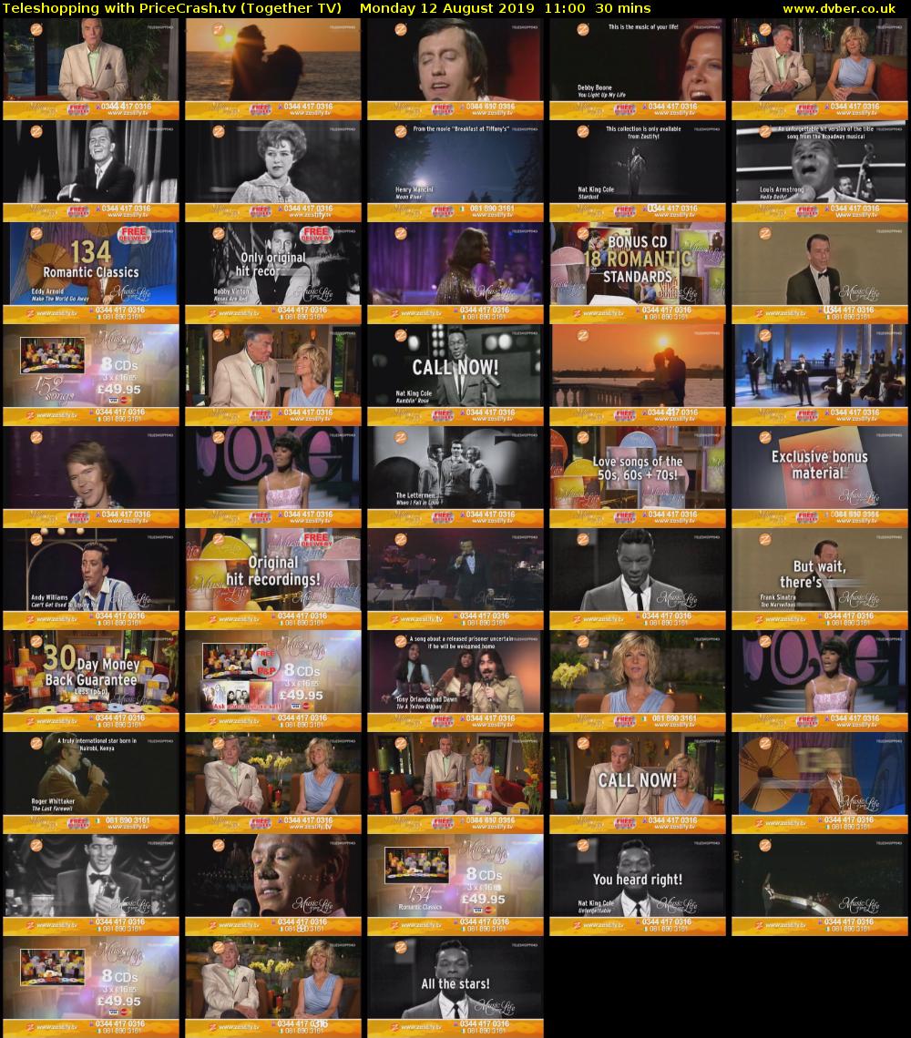 Teleshopping with PriceCrash.tv (Together TV) Monday 12 August 2019 11:00 - 11:30