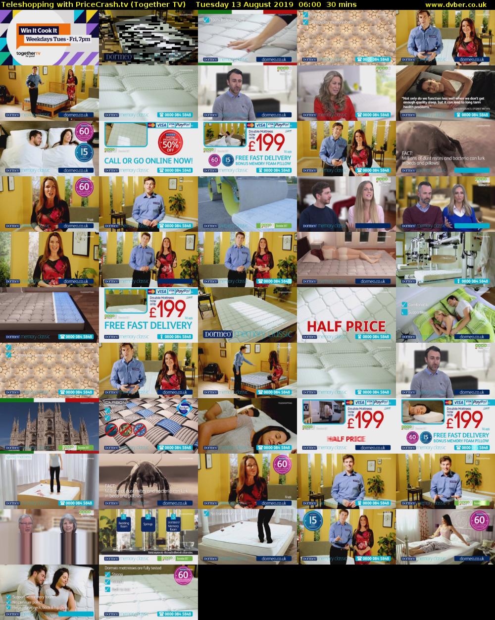Teleshopping with PriceCrash.tv (Together TV) Tuesday 13 August 2019 06:00 - 06:30