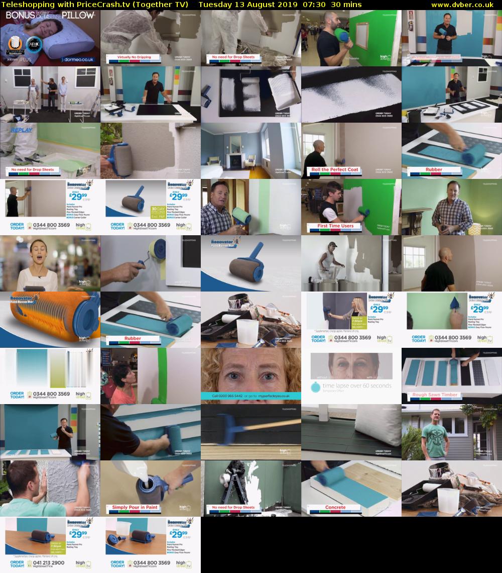 Teleshopping with PriceCrash.tv (Together TV) Tuesday 13 August 2019 07:30 - 08:00