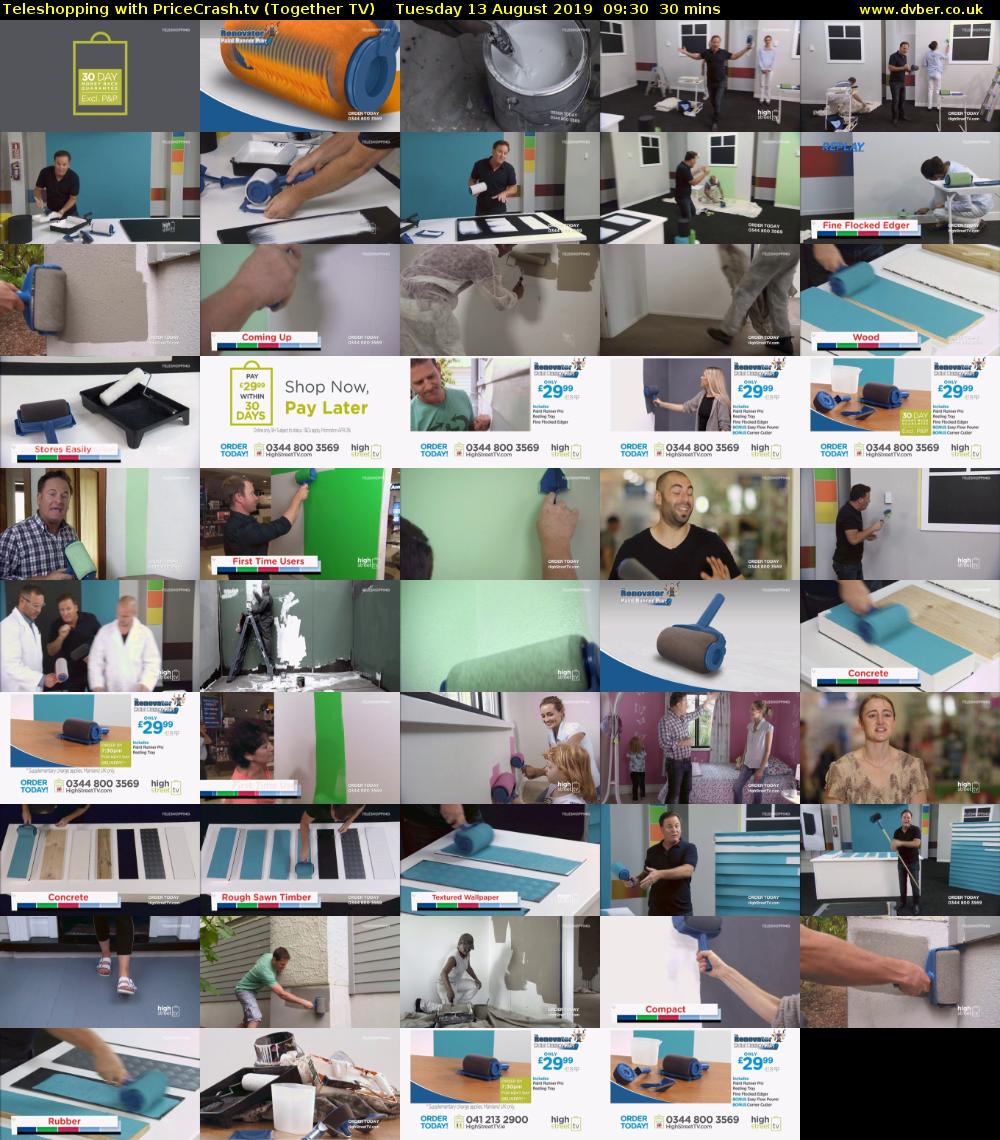 Teleshopping with PriceCrash.tv (Together TV) Tuesday 13 August 2019 09:30 - 10:00