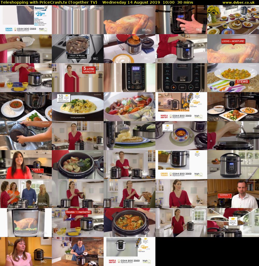 Teleshopping with PriceCrash.tv (Together TV) Wednesday 14 August 2019 10:00 - 10:30
