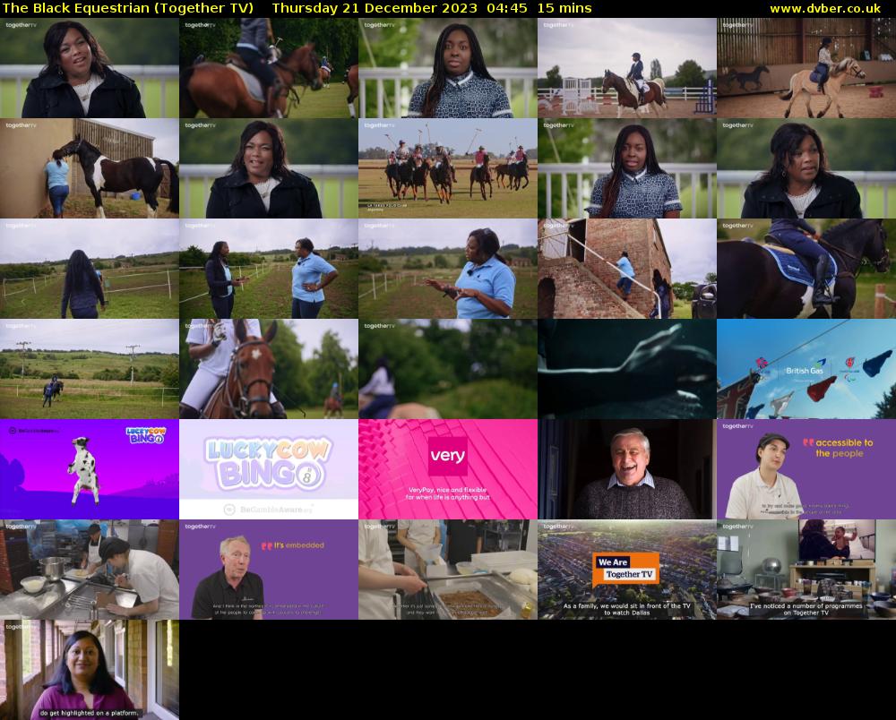 The Black Equestrian (Together TV) Thursday 21 December 2023 04:45 - 05:00