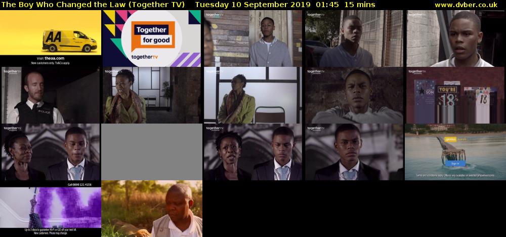 The Boy Who Changed the Law (Together TV) Tuesday 10 September 2019 01:45 - 02:00
