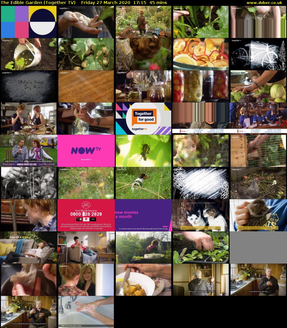 The Edible Garden (Together TV) Friday 27 March 2020 17:15 - 18:00