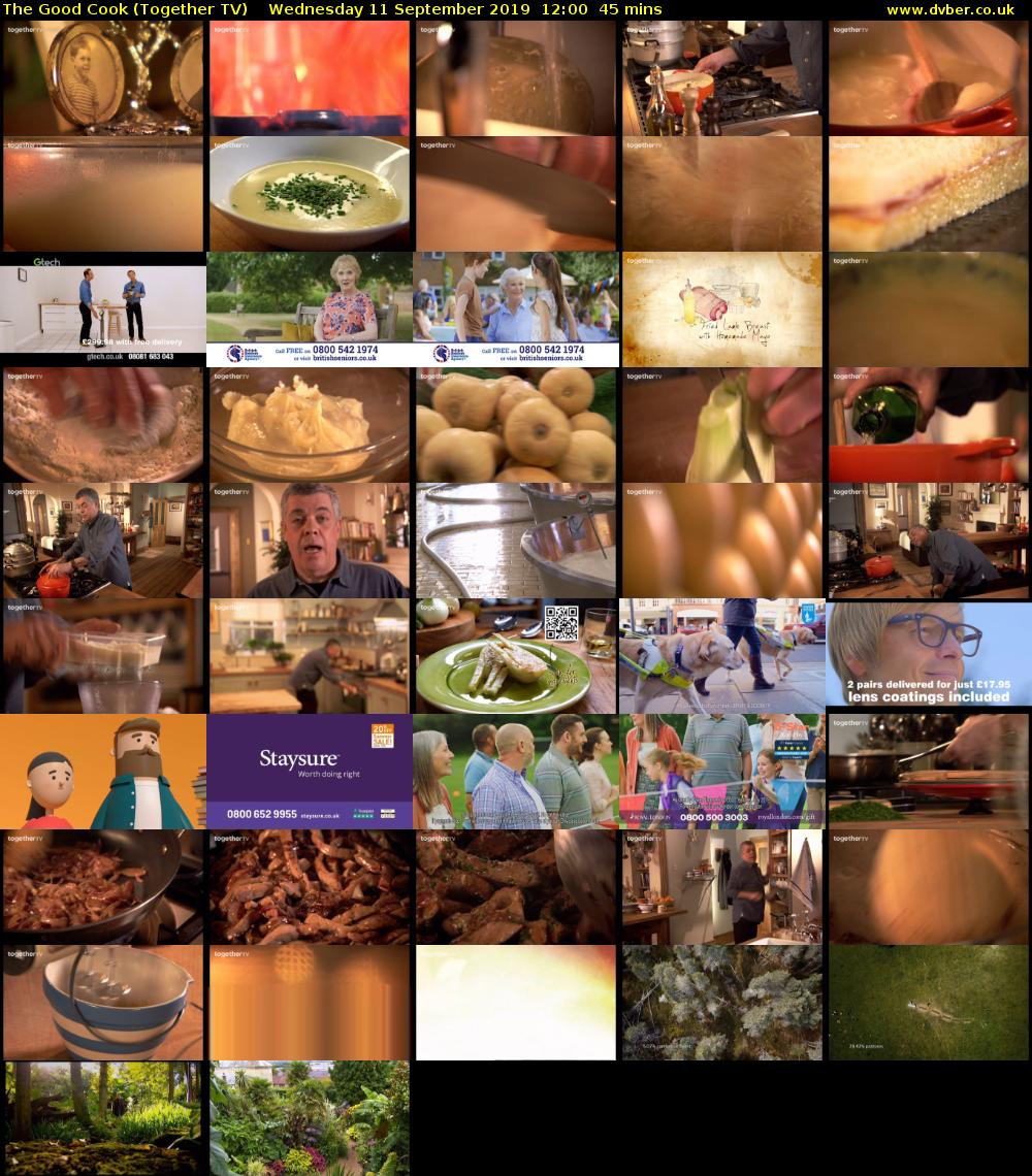 The Good Cook (Together TV) Wednesday 11 September 2019 12:00 - 12:45