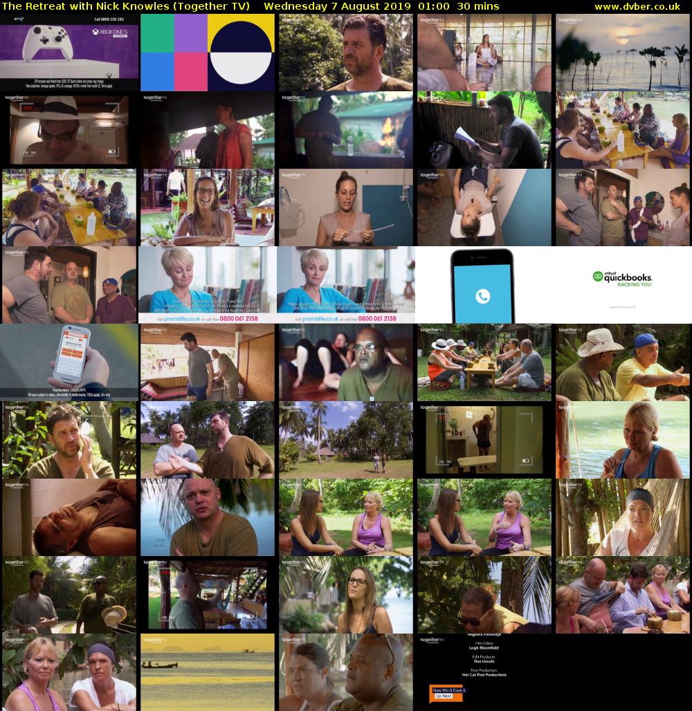 The Retreat with Nick Knowles (Together TV) Wednesday 7 August 2019 01:00 - 01:30