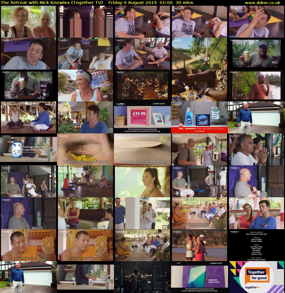 The Retreat with Nick Knowles (Together TV) Friday 9 August 2019 01:00 - 01:30