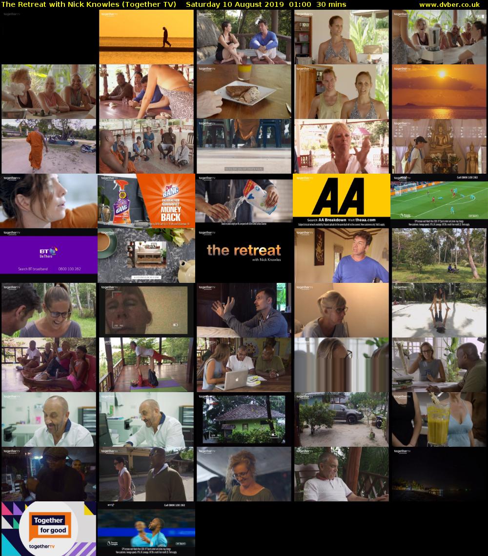 The Retreat with Nick Knowles (Together TV) Saturday 10 August 2019 01:00 - 01:30