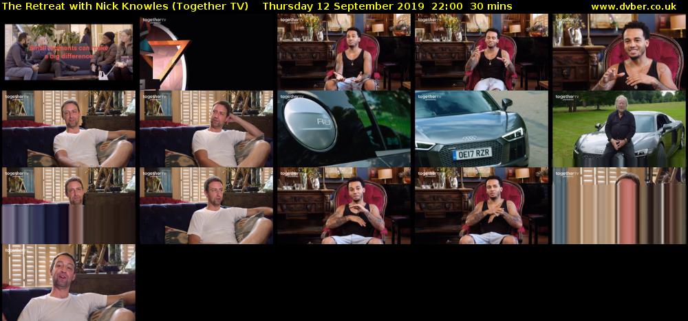The Retreat with Nick Knowles (Together TV) Thursday 12 September 2019 22:00 - 22:30
