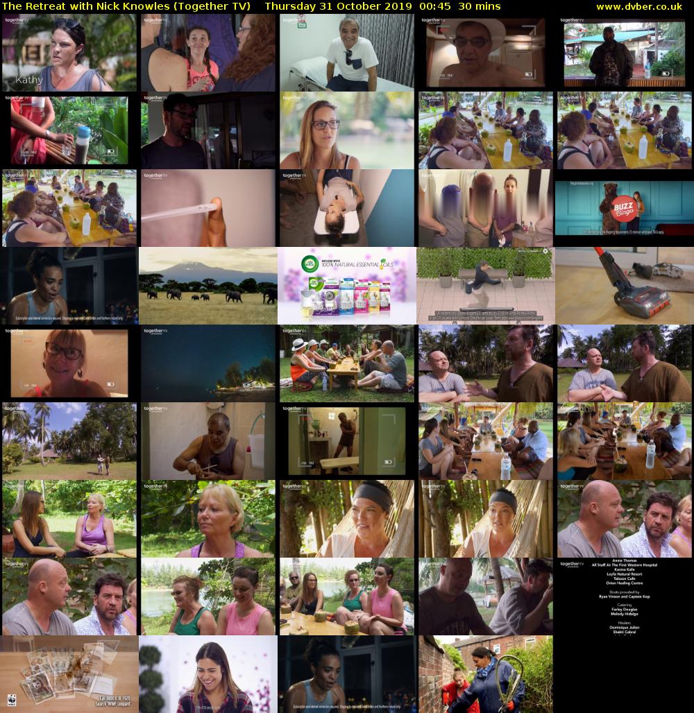The Retreat with Nick Knowles (Together TV) Thursday 31 October 2019 00:45 - 01:15