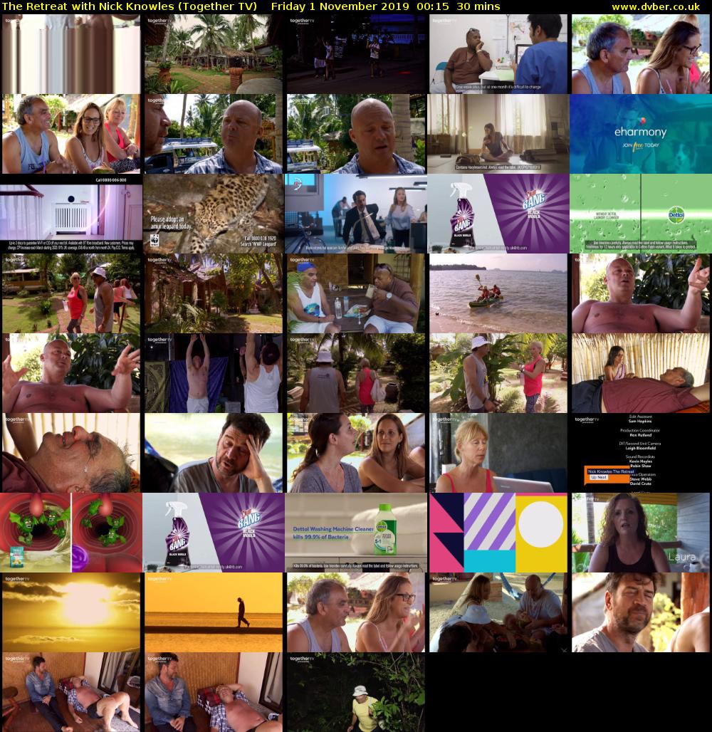 The Retreat with Nick Knowles (Together TV) Friday 1 November 2019 00:15 - 00:45