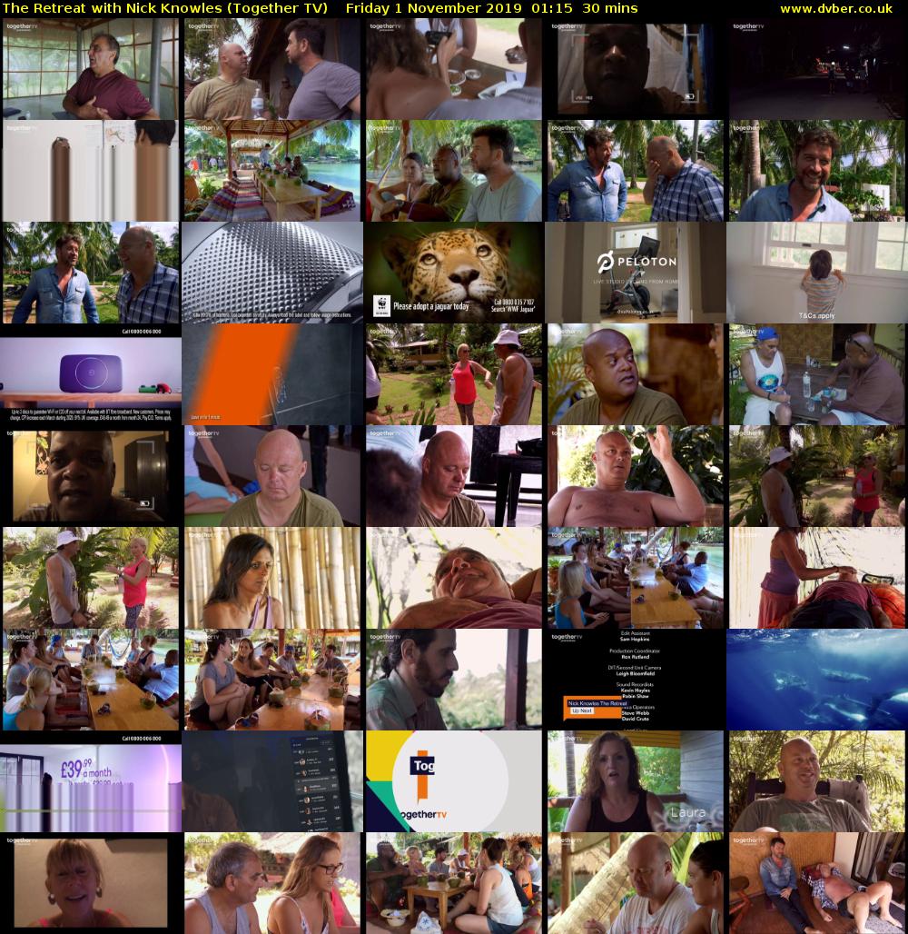The Retreat with Nick Knowles (Together TV) Friday 1 November 2019 01:15 - 01:45