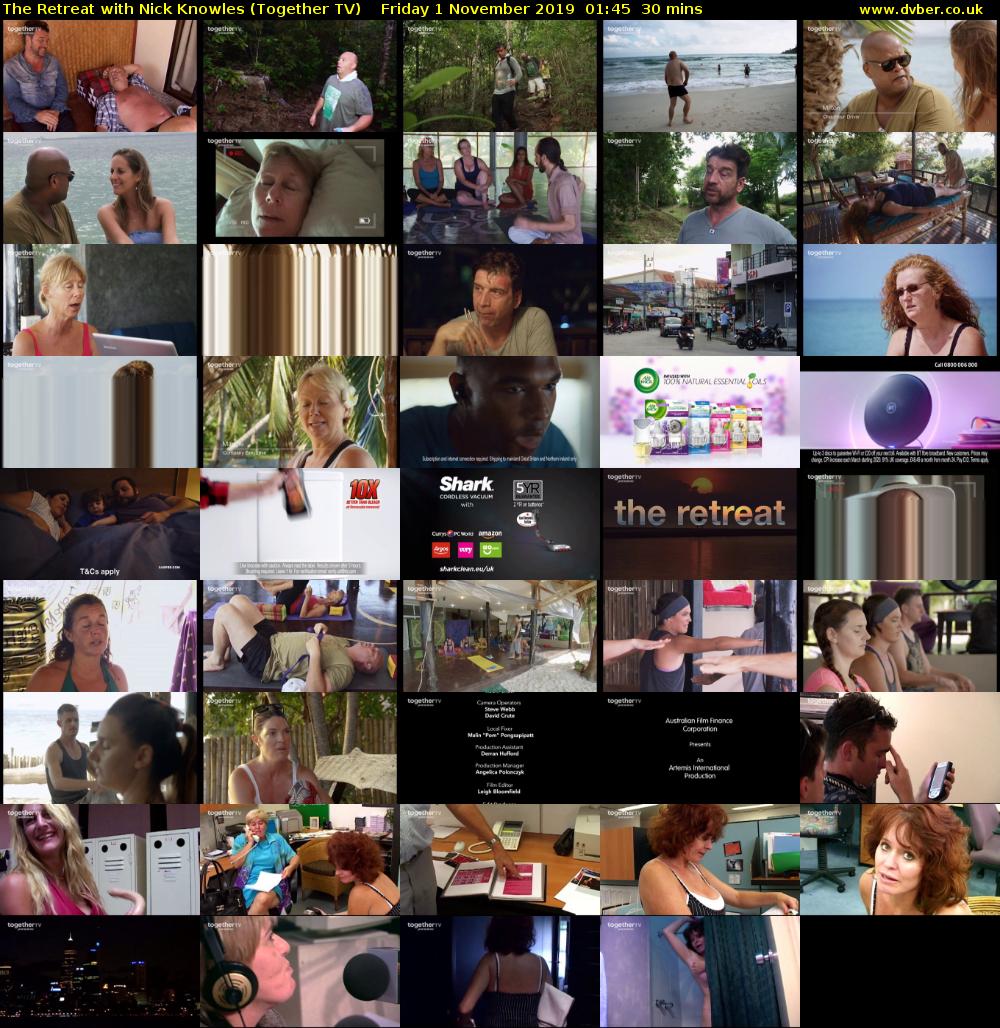 The Retreat with Nick Knowles (Together TV) Friday 1 November 2019 01:45 - 02:15
