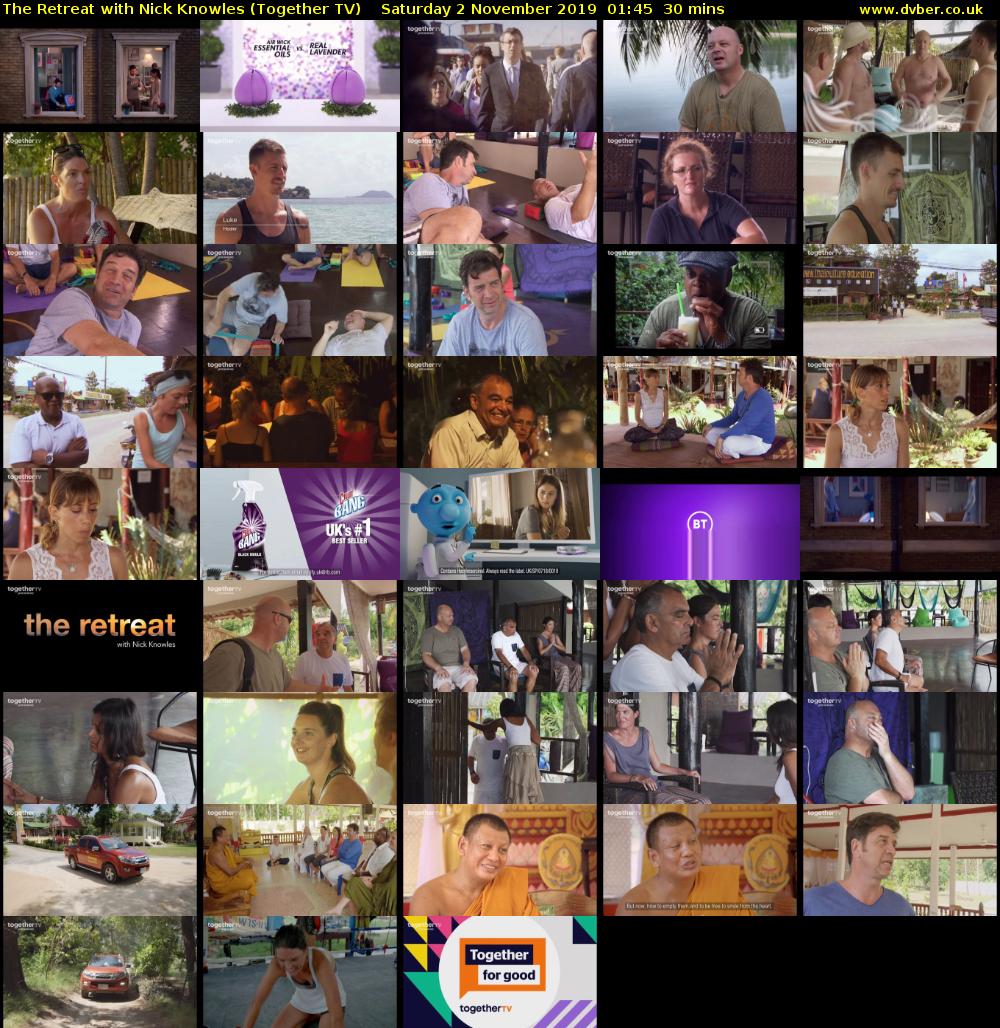 The Retreat with Nick Knowles (Together TV) Saturday 2 November 2019 01:45 - 02:15