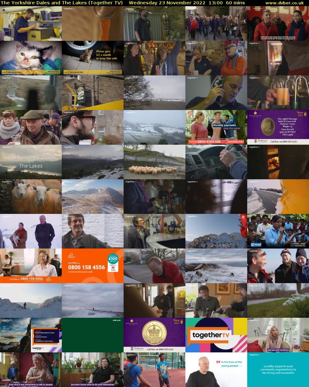 The Yorkshire Dales and The Lakes (Together TV) Wednesday 23 November 2022 13:00 - 14:00
