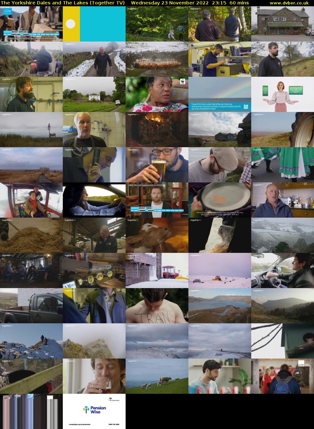 The Yorkshire Dales and The Lakes (Together TV) Wednesday 23 November 2022 23:15 - 00:15