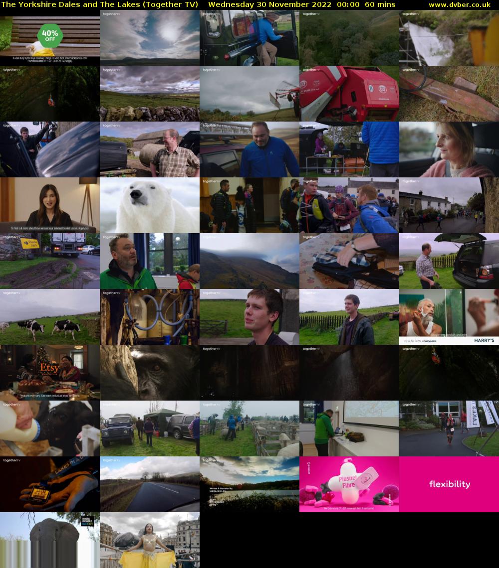 The Yorkshire Dales and The Lakes (Together TV) Wednesday 30 November 2022 00:00 - 01:00