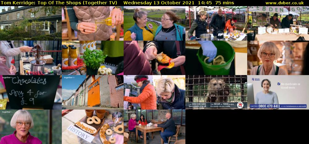 Tom Kerridge: Top Of The Shops (Together TV) Wednesday 13 October 2021 14:45 - 16:00