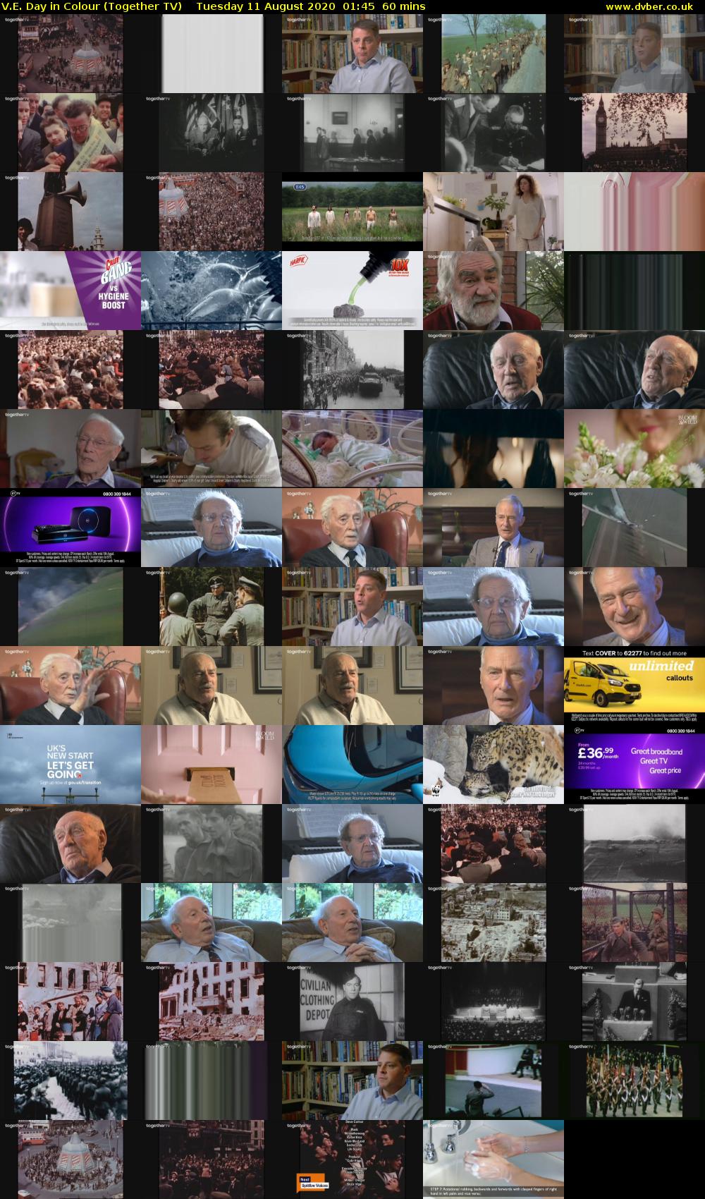 V.E. Day in Colour (Together TV) Tuesday 11 August 2020 01:45 - 02:45