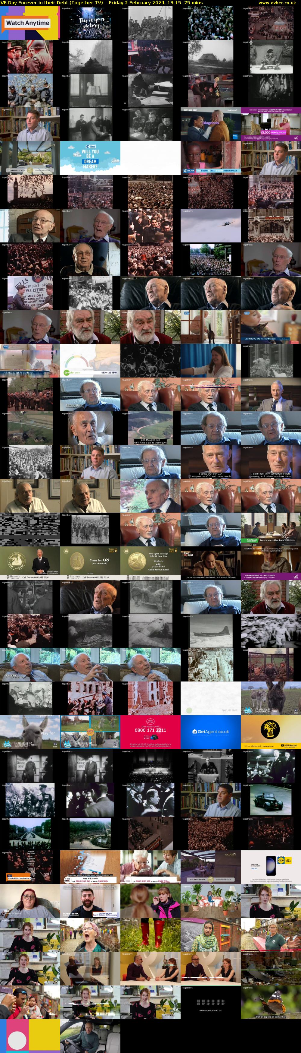 VE Day Forever in their Debt (Together TV) Friday 2 February 2024 13:15 - 14:30