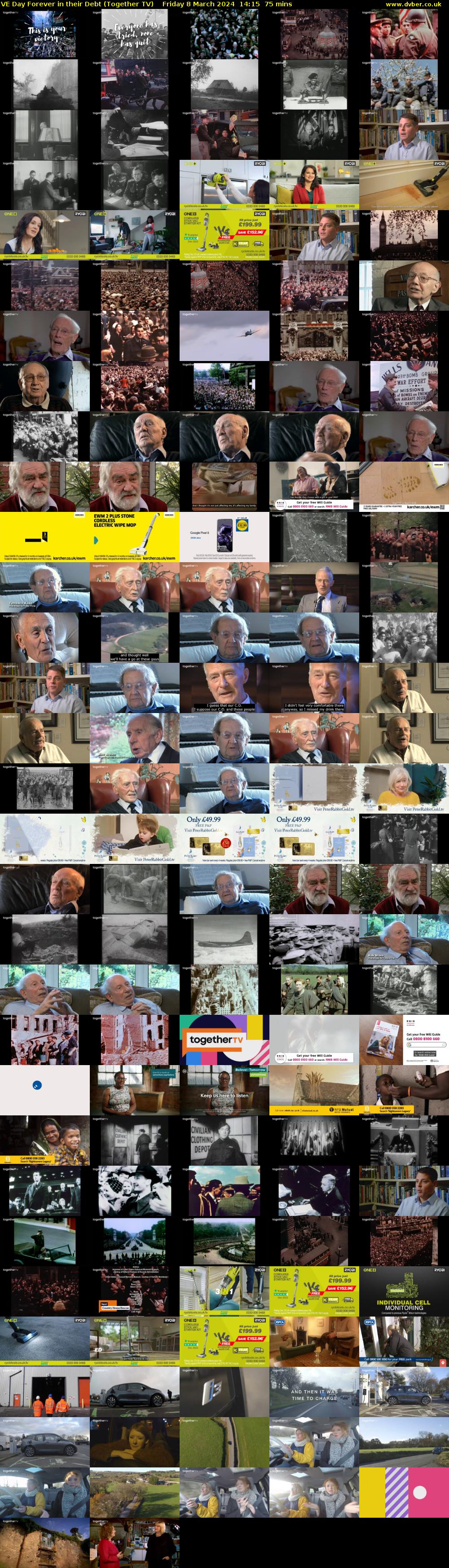 VE Day Forever in their Debt (Together TV) Friday 8 March 2024 14:15 - 15:30