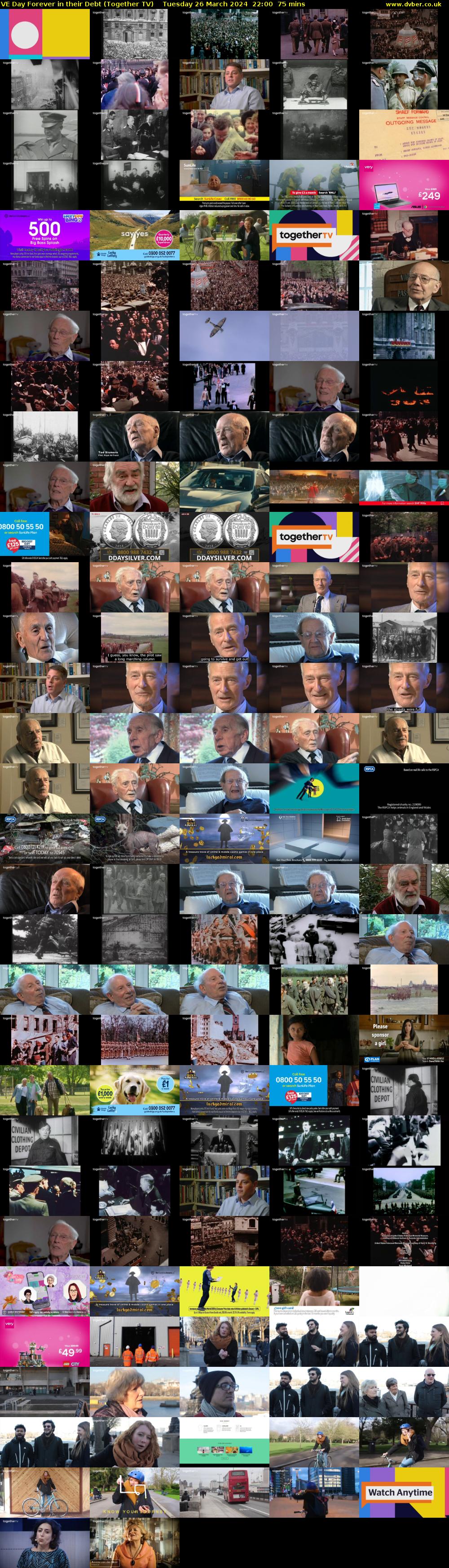 VE Day Forever in their Debt (Together TV) Tuesday 26 March 2024 22:00 - 23:15
