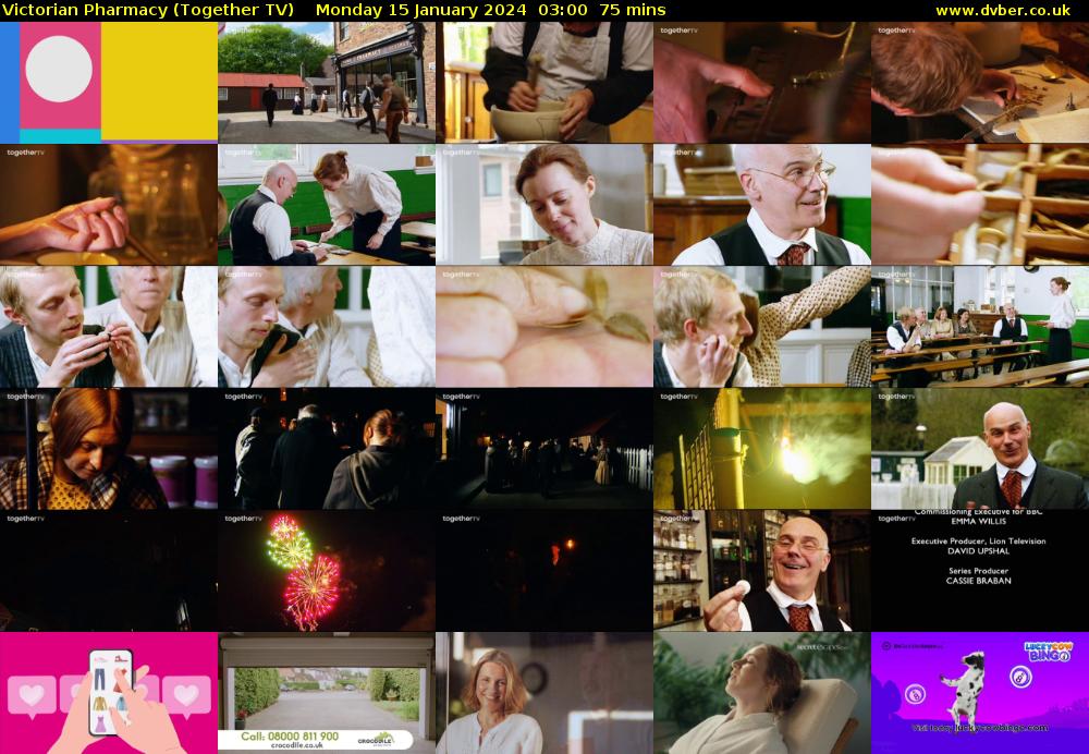 Victorian Pharmacy (Together TV) Monday 15 January 2024 03:00 - 04:15