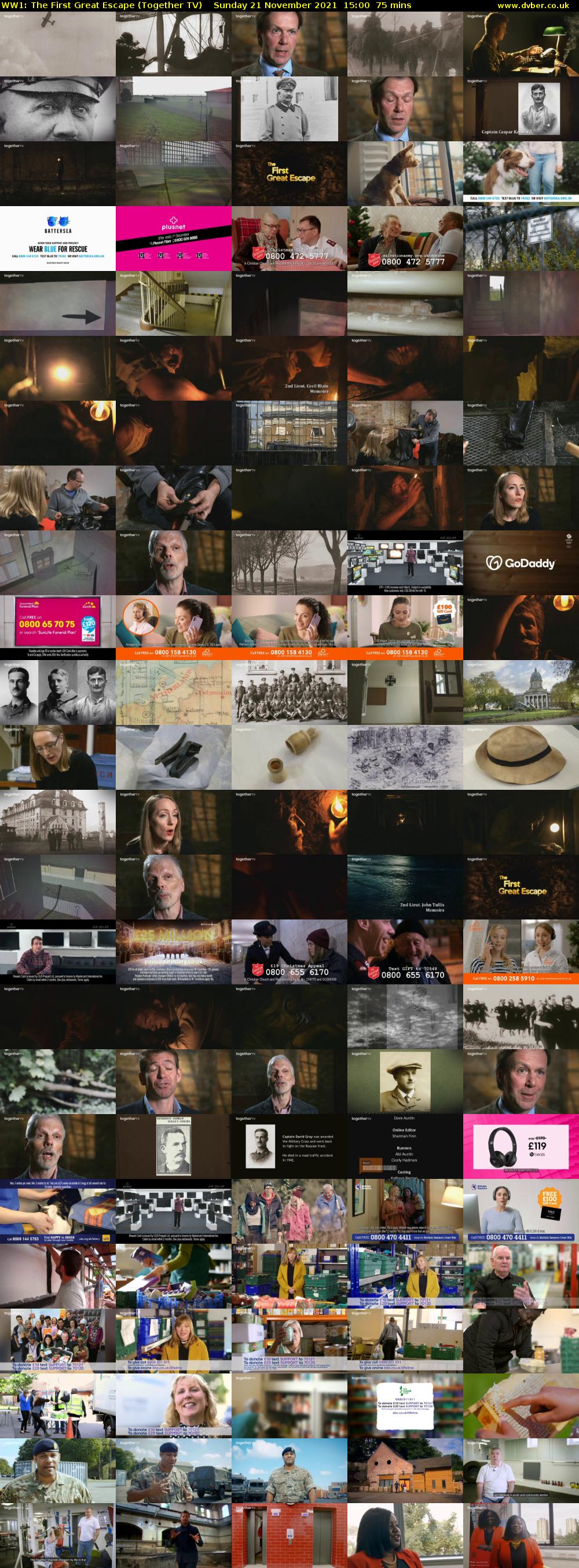 WW1: The First Great Escape (Together TV) Sunday 21 November 2021 15:00 - 16:15