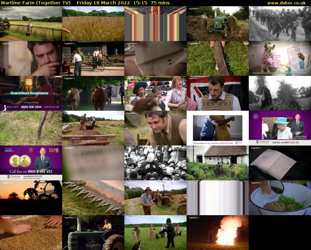 Wartime Farm (Together TV) Friday 18 March 2022 15:15 - 16:30
