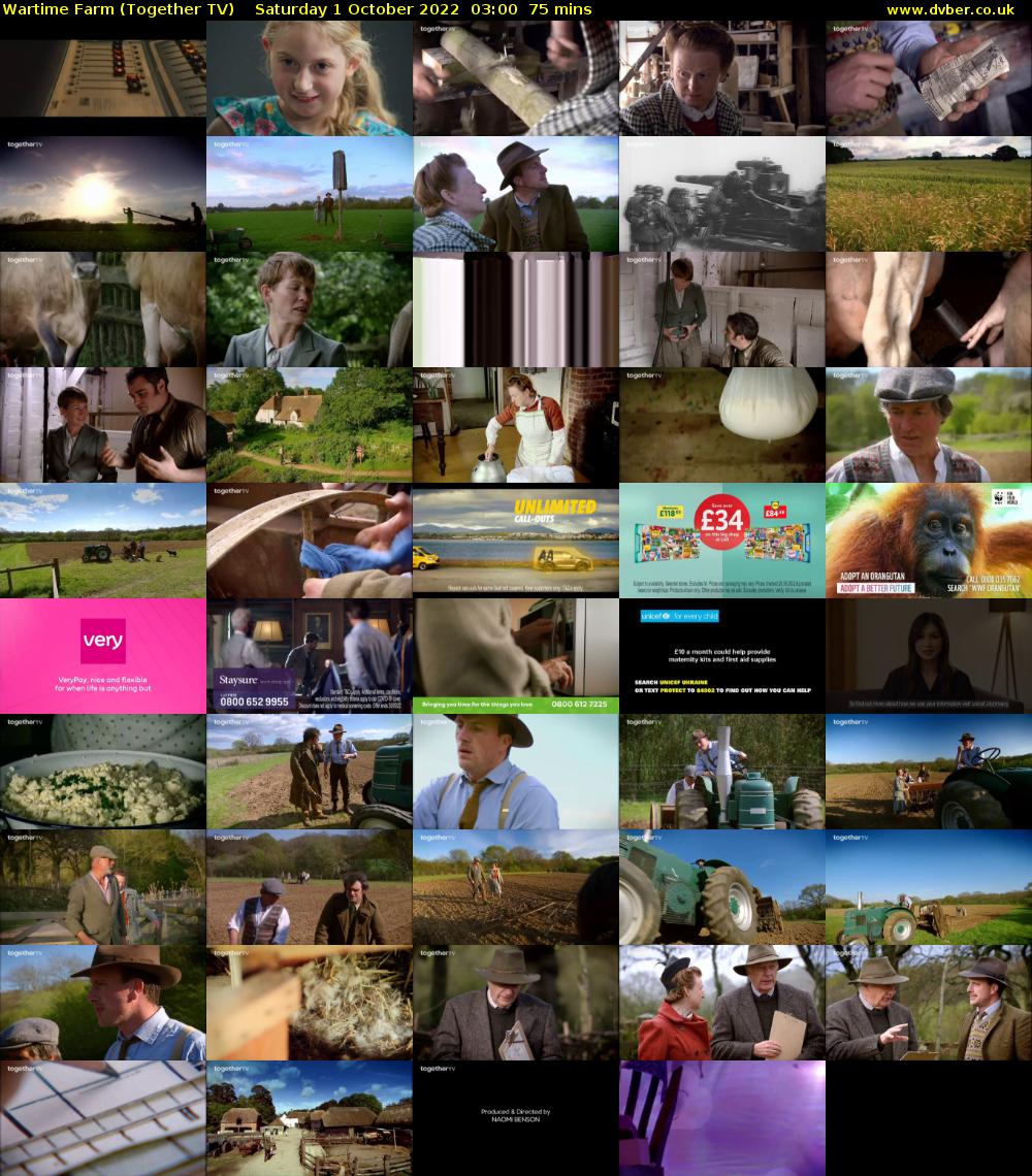 Wartime Farm (Together TV) Saturday 1 October 2022 03:00 - 04:15