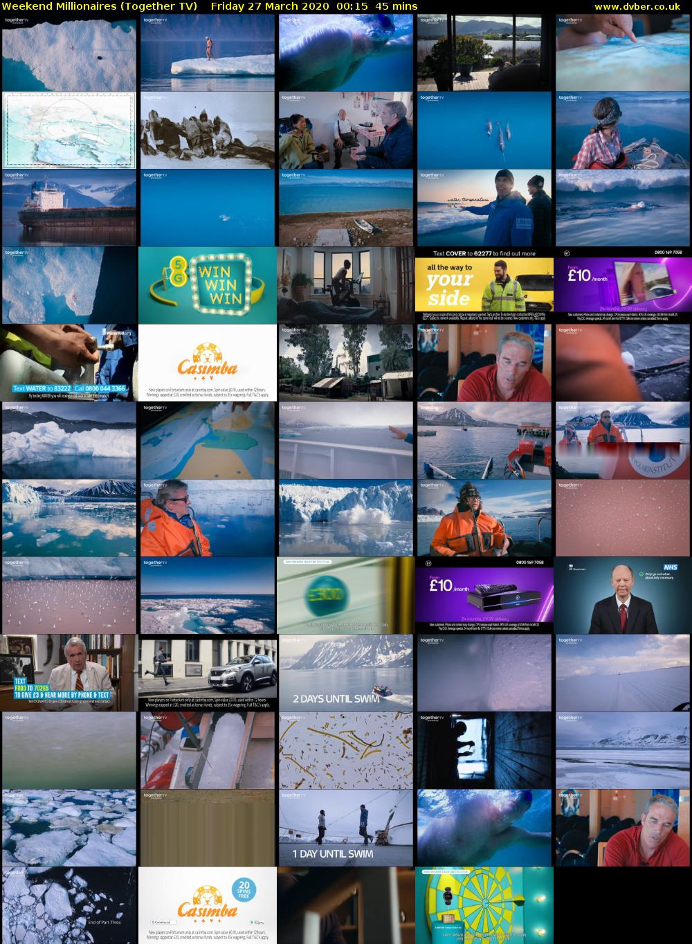 Weekend Millionaires (Together TV) Friday 27 March 2020 00:15 - 01:00