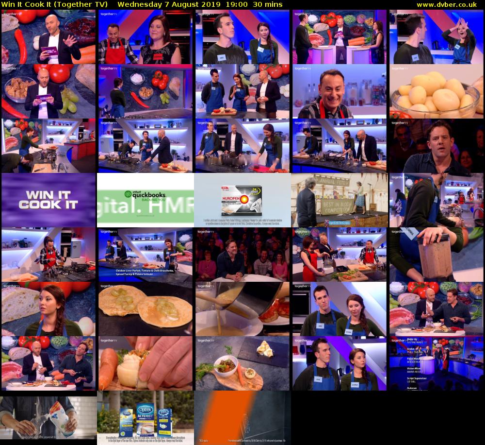 Win It Cook It (Together TV) Wednesday 7 August 2019 19:00 - 19:30
