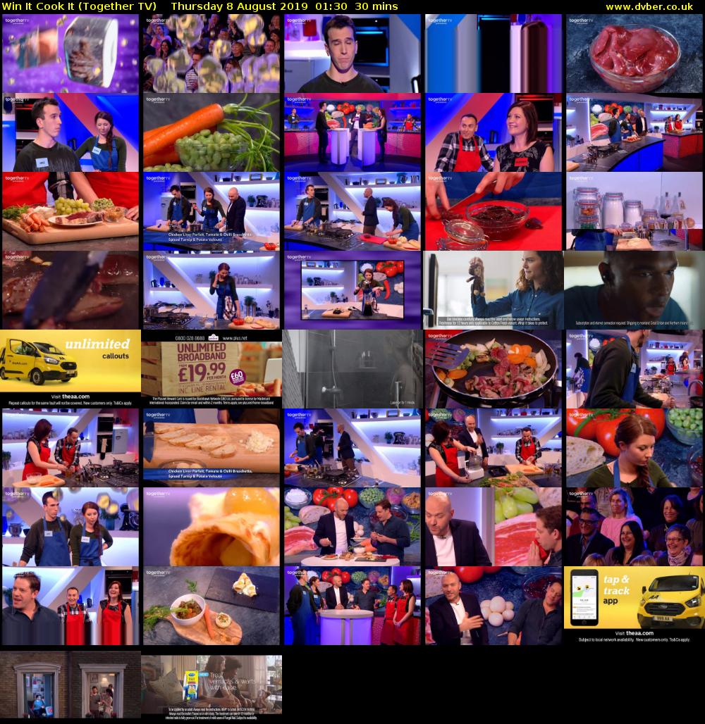Win It Cook It (Together TV) Thursday 8 August 2019 01:30 - 02:00